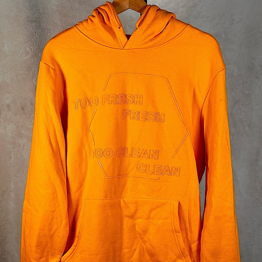 Orange Too Fresh Too Clean Hoodie | Forever 21